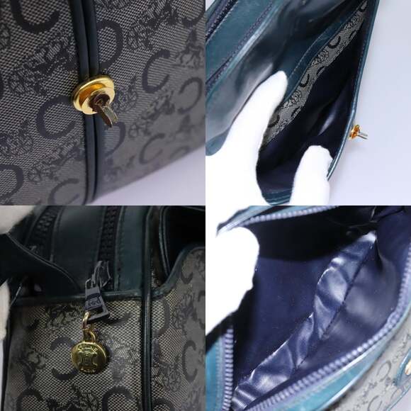 CELINE C Sulky Shoulder Bag Pvc Navy Gold - Picture 12 of 13